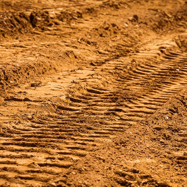 Close up of dirt ground at construction site